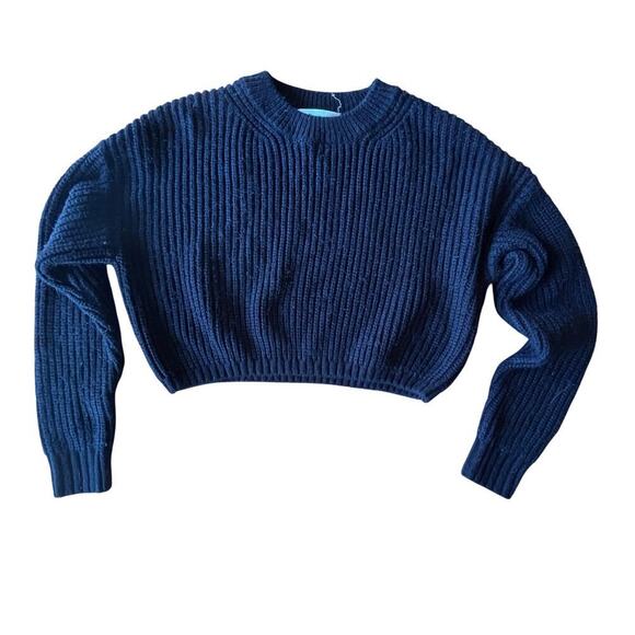 Elodie Black Crop Rib Knit Sweater C124 .11 - Picture 1 of 8